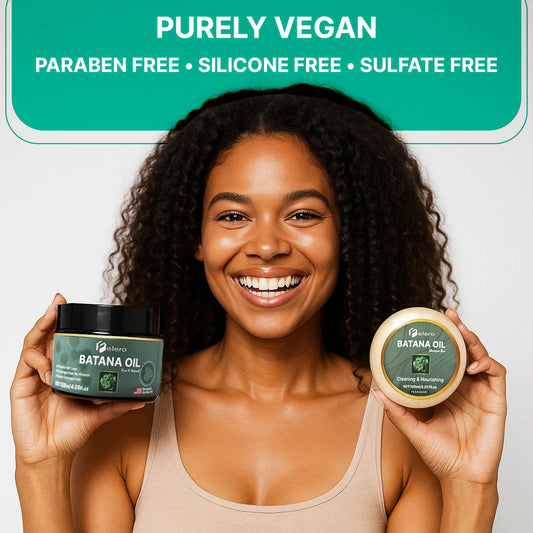 Unrefined Batana Oil & Shampoo Bar Set for Hair Growth - 100% Pure, Organic & Authentic Dr Sebi Batana Hair Mask from Honduras - Repairs Split Ends, Reduces Hair Loss & Boosts Beard Growth - 7.27oz