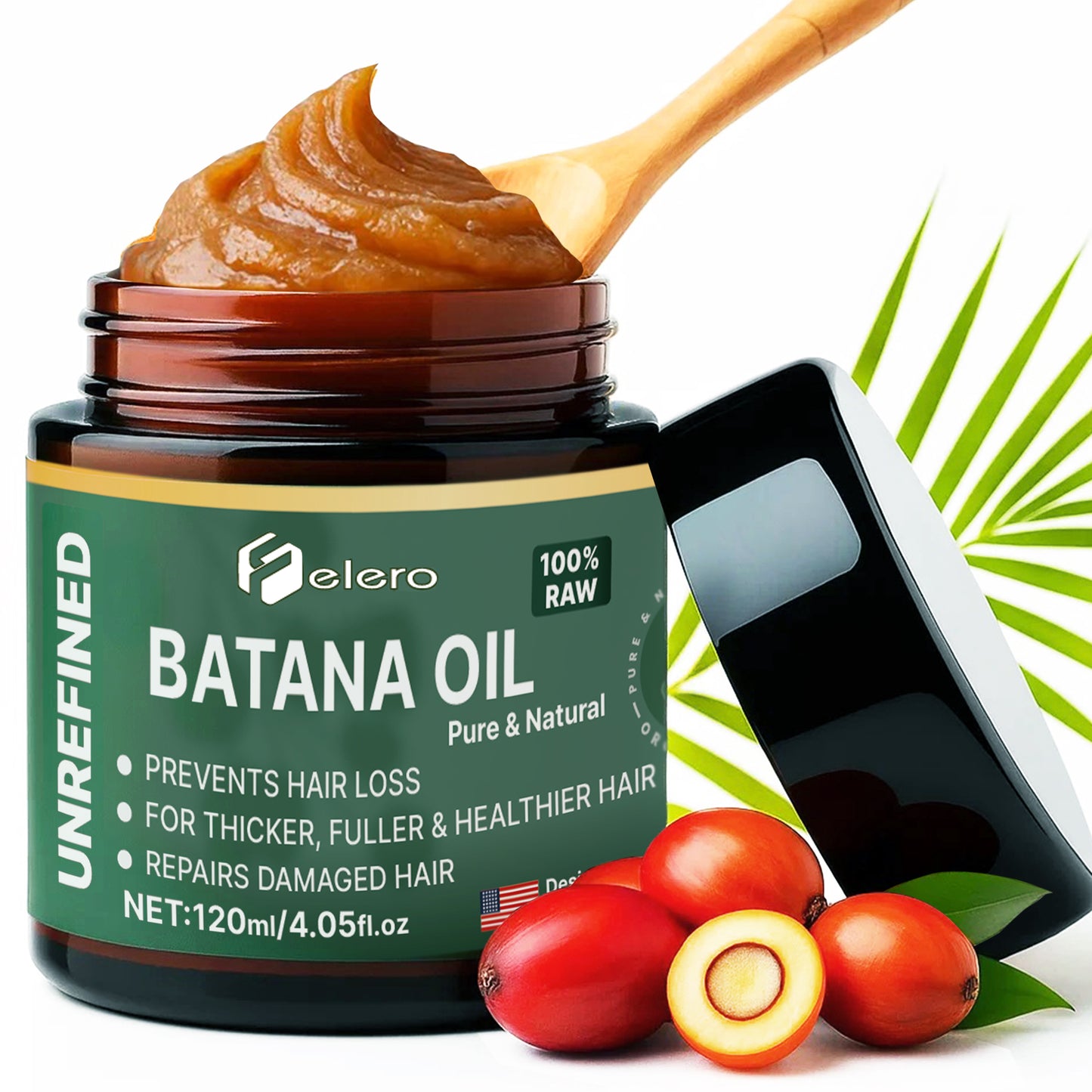 Unrefined Batana Oil for Hair Growth - 100% Pure, Organic & Authentic Dr Sebi Batana Hair Mask from Honduras - Repairs Split Ends, Reduces Hair Loss & Boosts Beard Growth, All Hair Types – 4.05oz